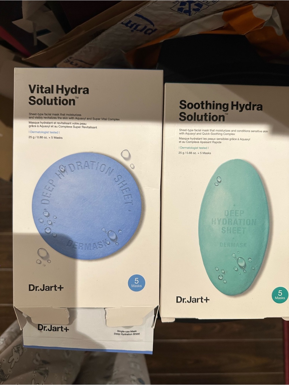 dr jart + soothing hydra solution 8 PC & vital hydra solution mask 4 pc